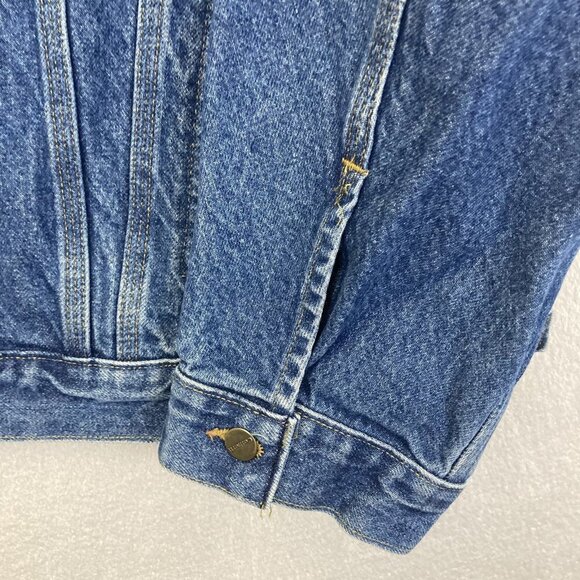 Vintage 90s Carhartt Denim Biker Jacket Mens 3XL Tall Hell On Wheels USA J12 DST - Picture 9 of 12